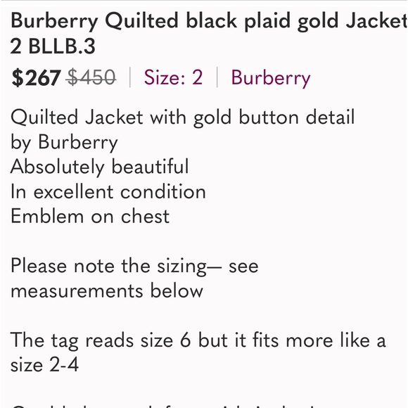 Burberry purchased from Poshmark @lidshernandez too small - Picture 6 of 7